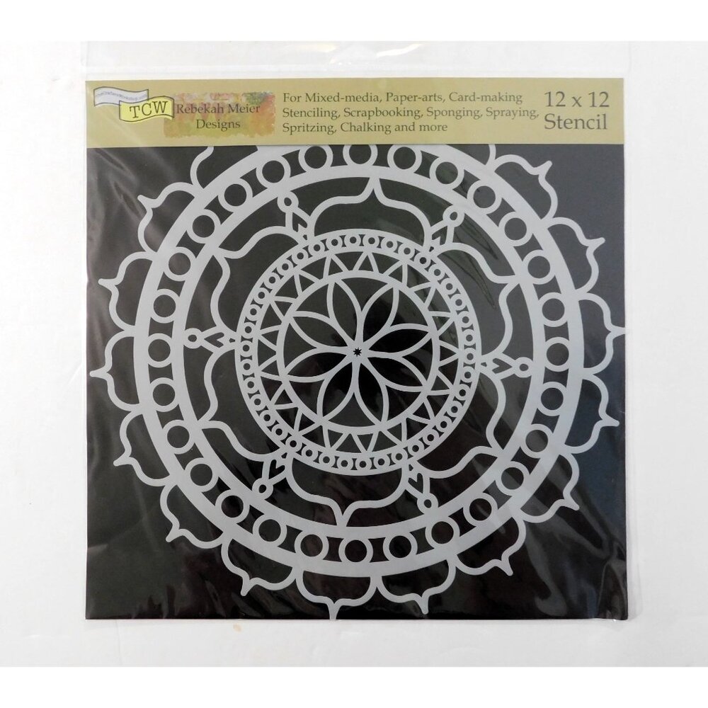 Rebekah Meier Designs Rosetta Stencil 12x12 Scrapbook Spray Sponge Chalk Crafts